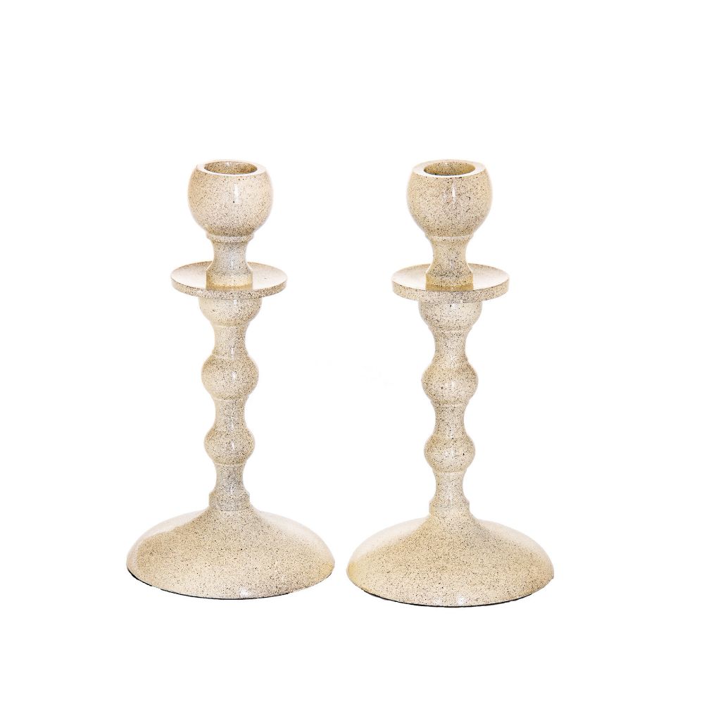 F110 Metal Ivory Candle Stick
