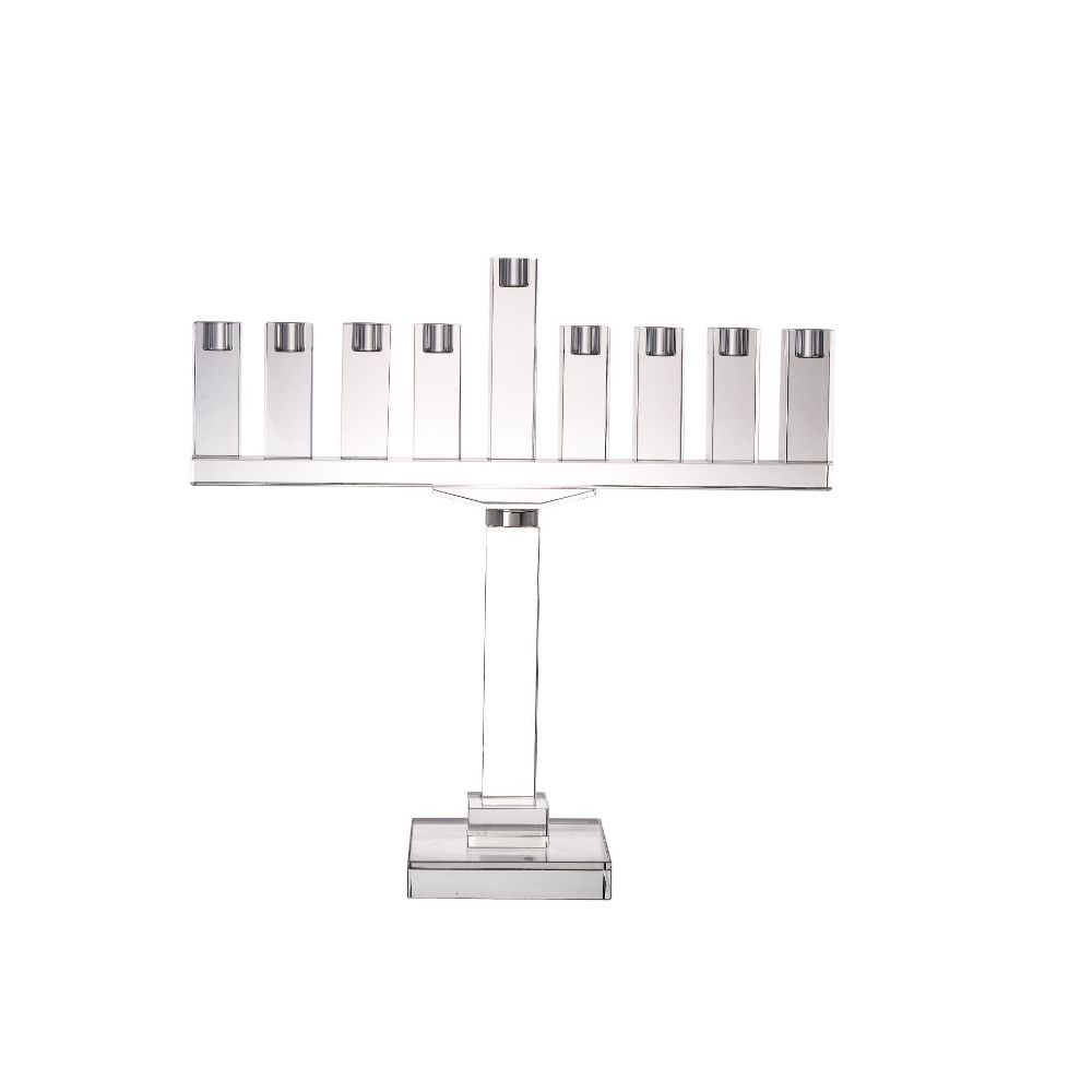Crystal Without Silver Menorah