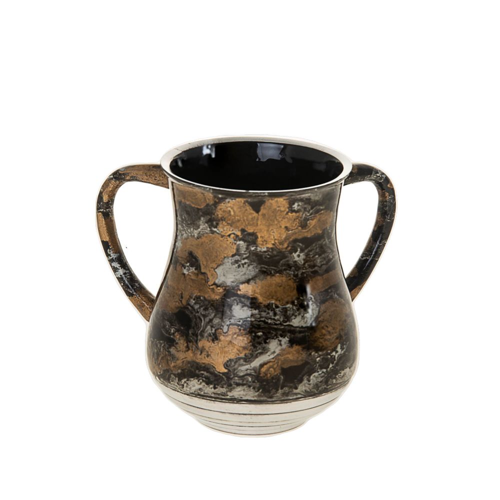 7069-GG Wash Cup Black and Gold Enamel