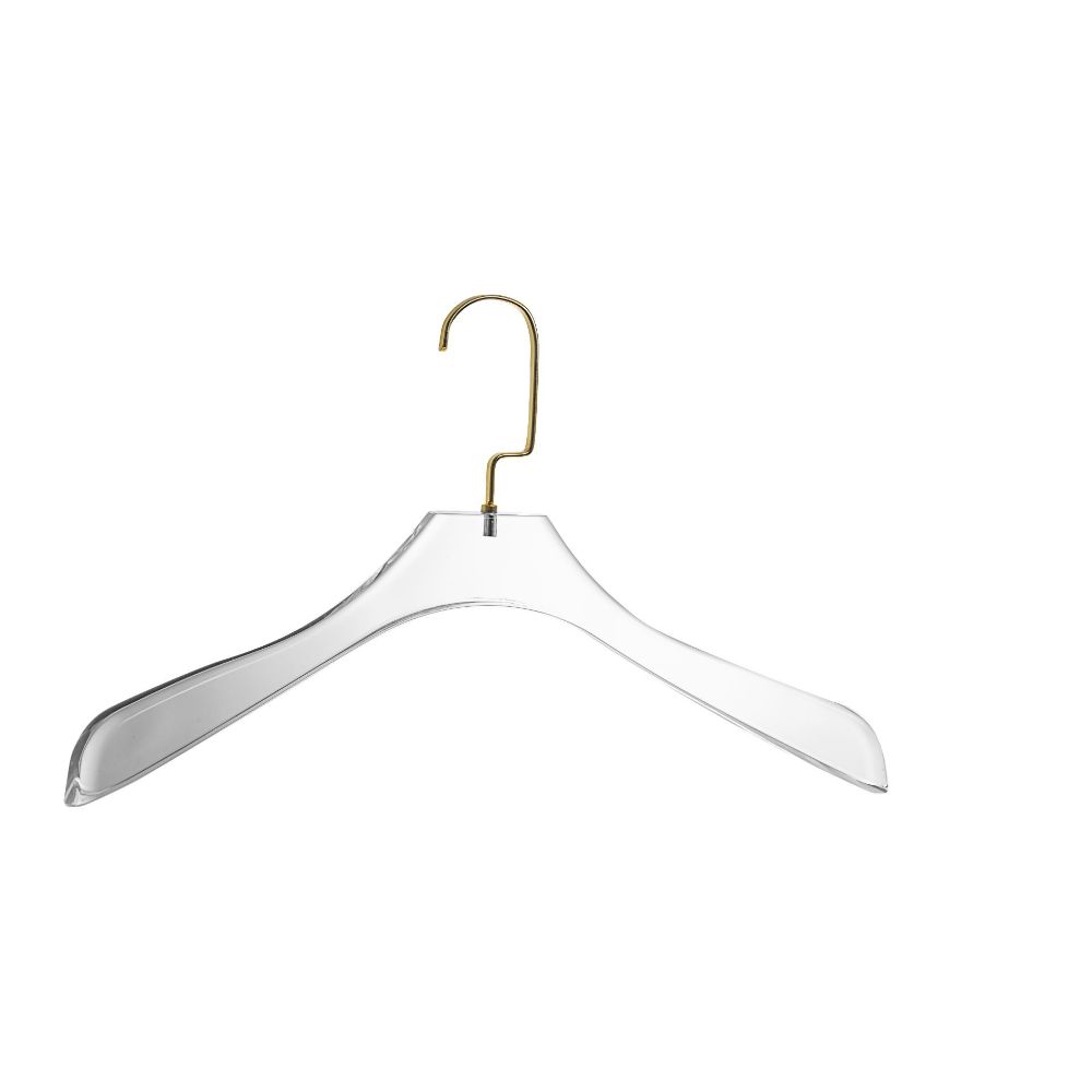 1628-G Clear Lucite hangers with Gold Hook. Set of 6