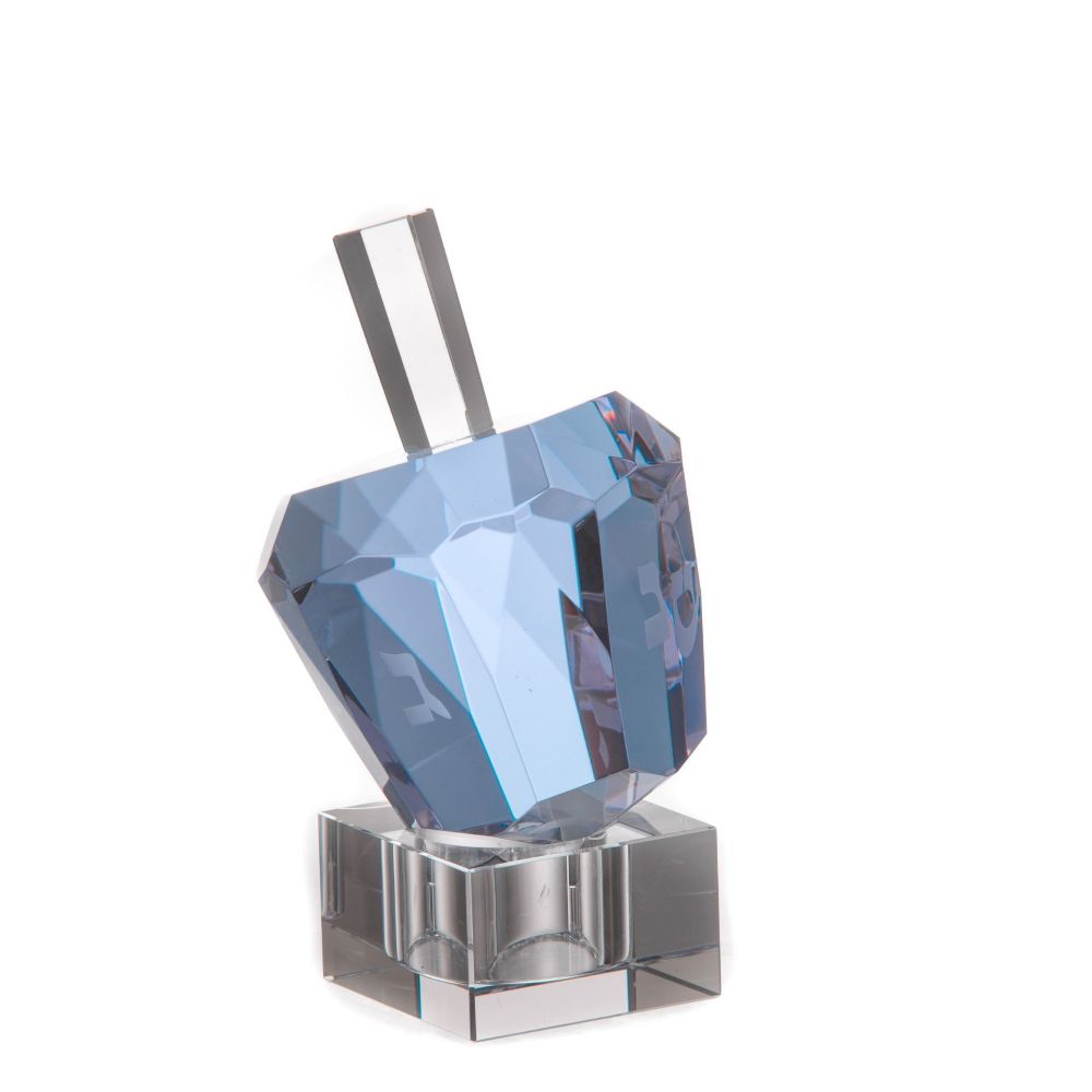 Copa Judaica Diamond Solitaire Crystal Blue Dreidel