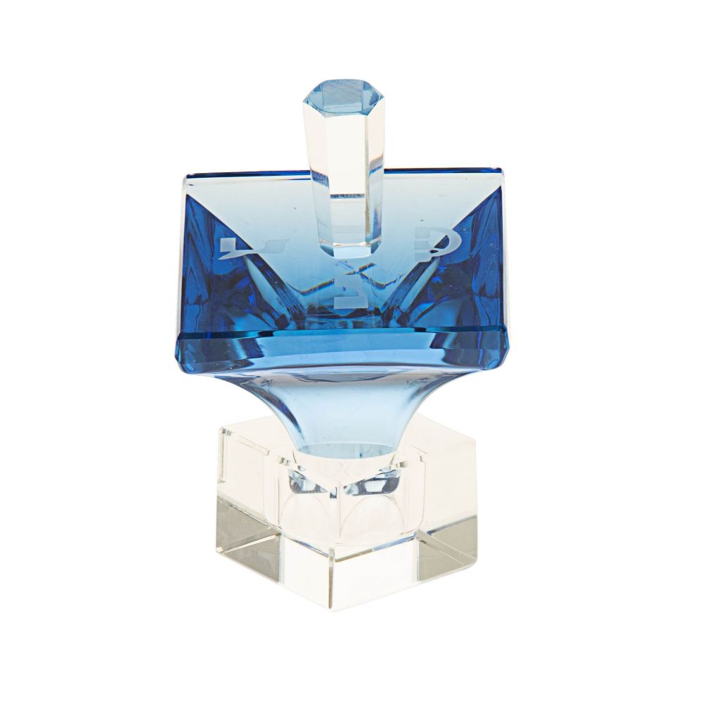 Copa Judaica Optic Blue Crystal Dreidel