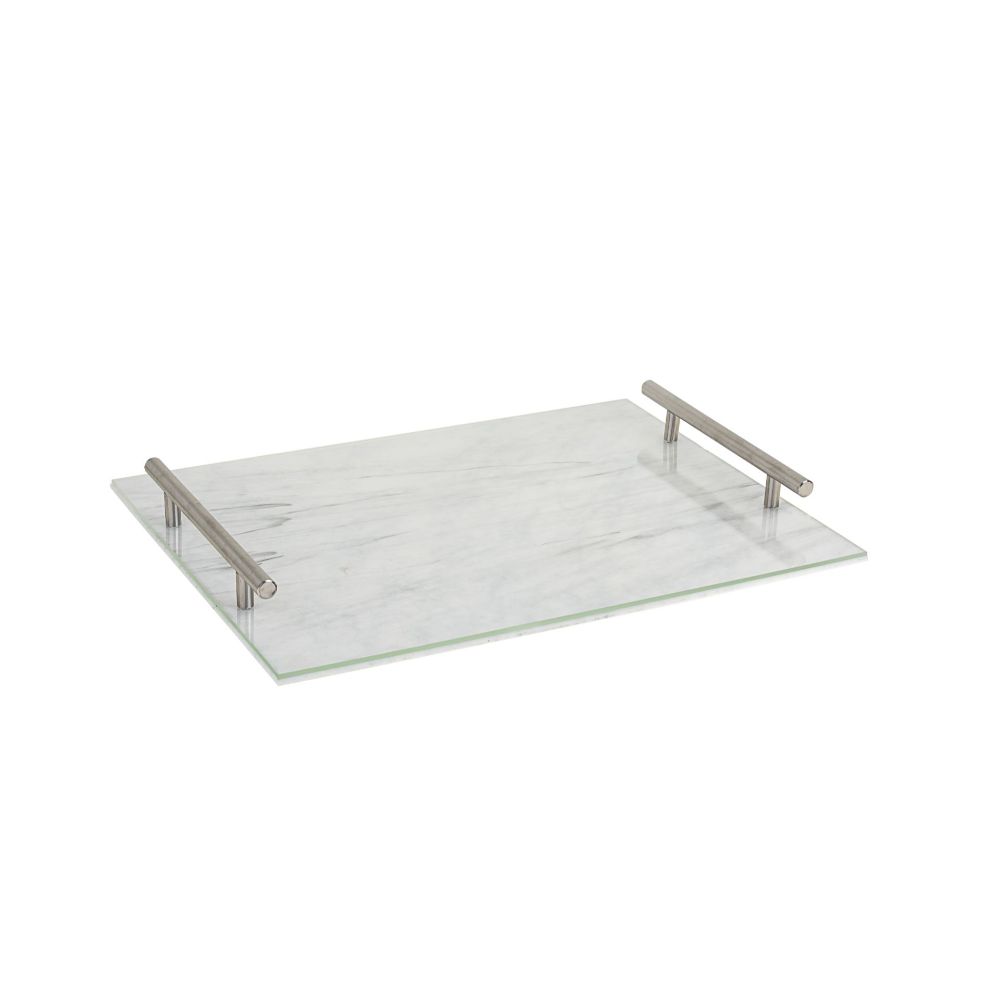 House of Raasche Challah Board Marble White Lucite