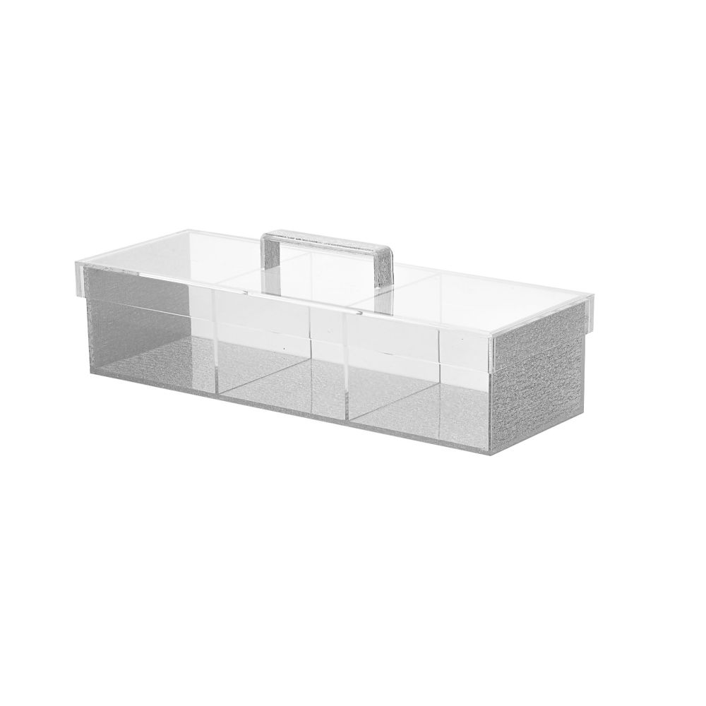 Legacy Fine Gifts & Judaica Sectional 3 Dishes Lucite Silver Box with Lid