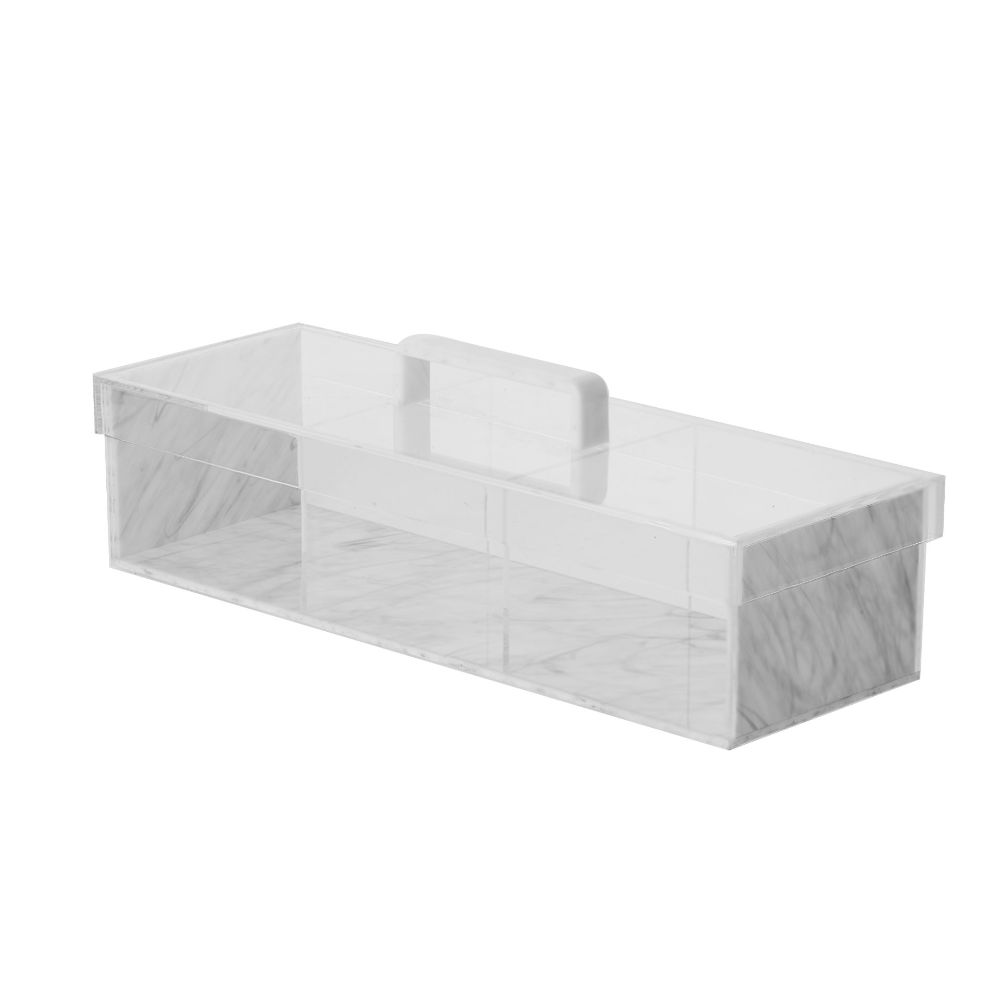 Legacy Fine Gifts & Judaica Sectional 3 Dishes Lucite Marble Box with Lid