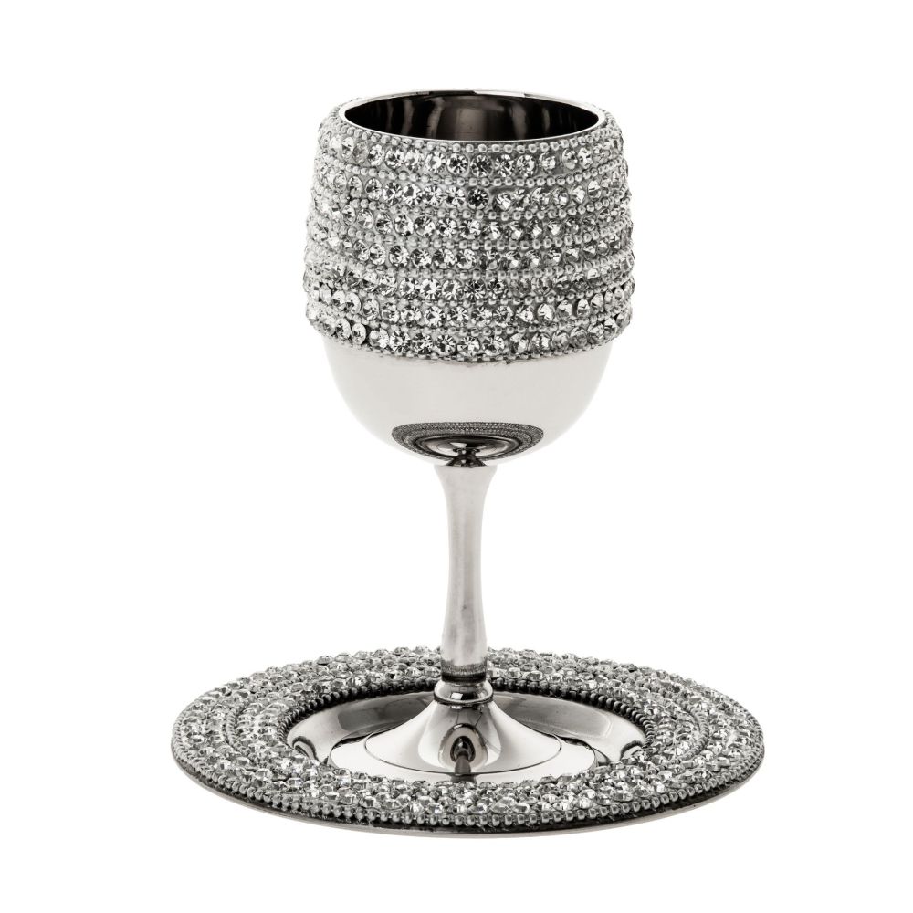 Legacy Fine Gifts & Judaica Kiddush Cup with Tray Stainless Steel