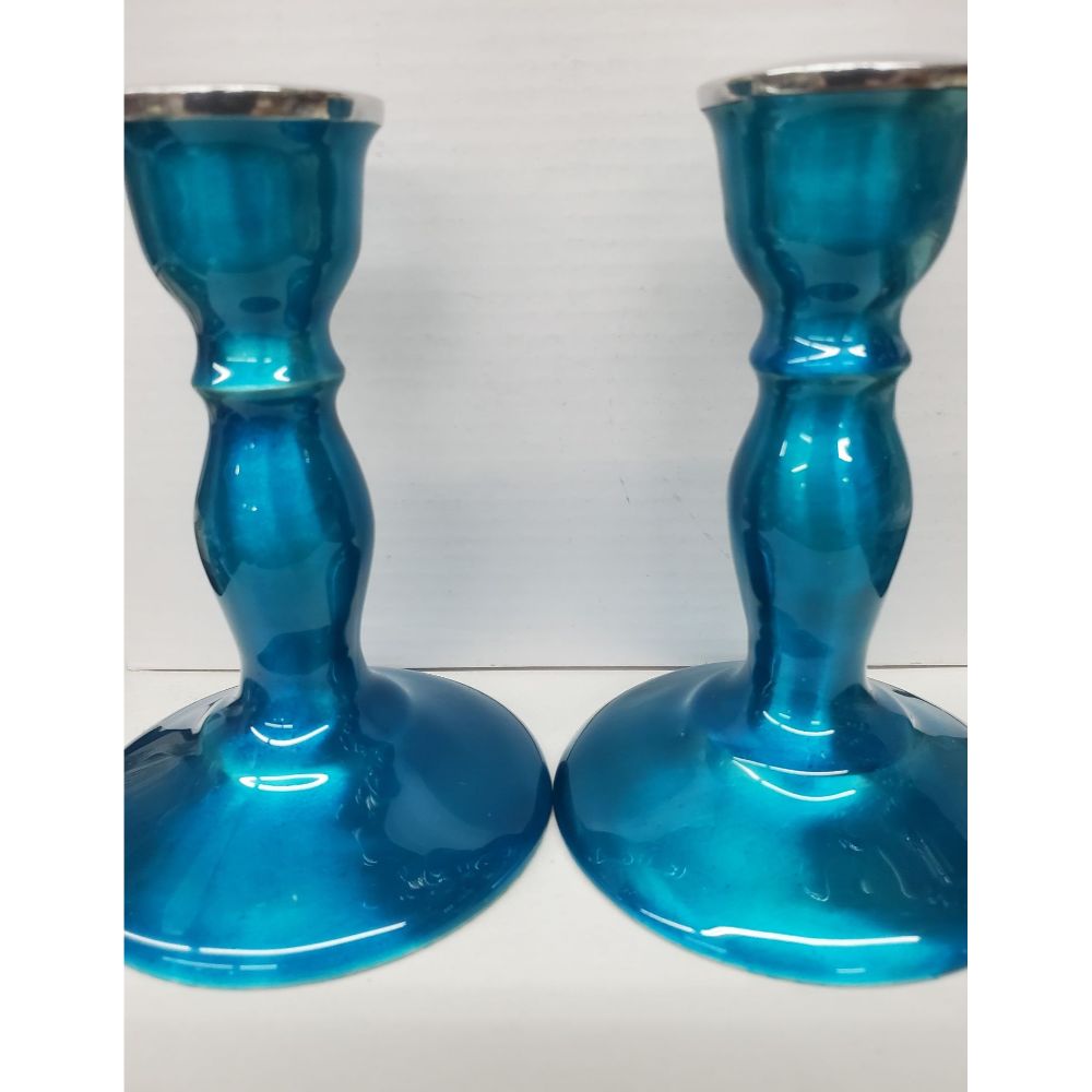 Legacy Fine Gifts & Judaica Candlestick Teal Metal