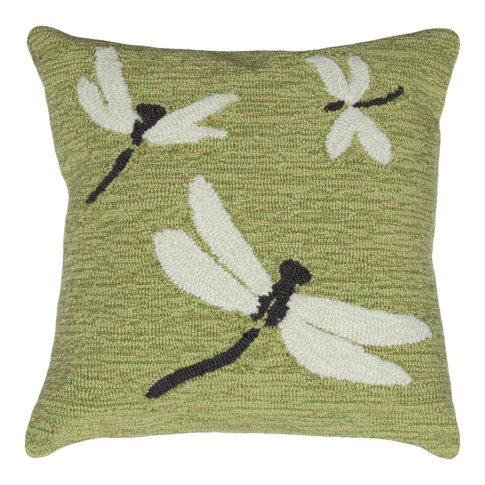 Liora Manne 7FP8S141506 FRONTPORCH DRAGONFLY GREEN Pillow