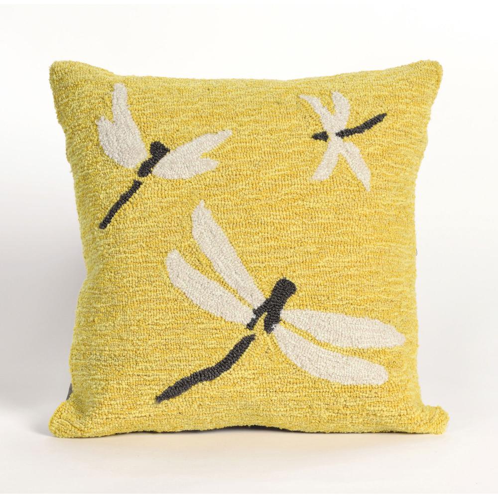 Liora Manne 7FP8S141509 FRONTPORCH DRAGONFLY YELLOW Pillow