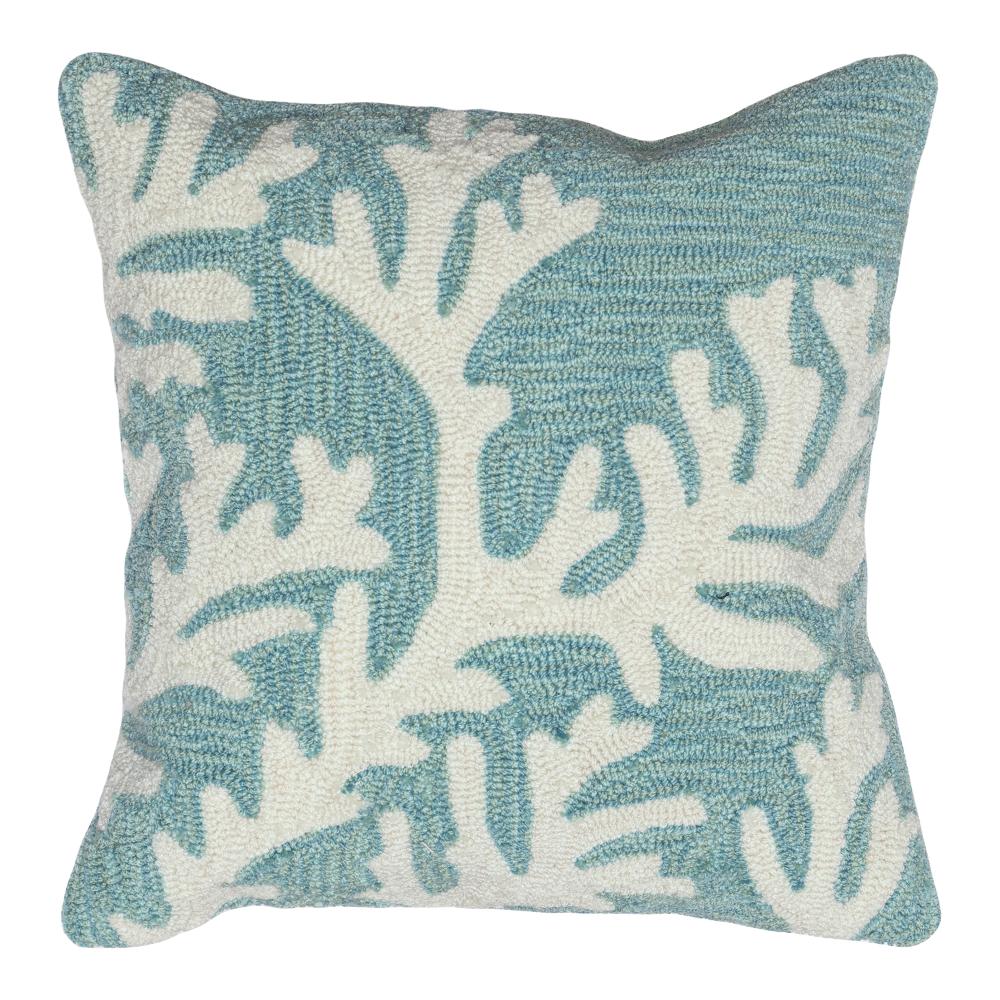 Liora Manne 1620/04 Frontporch Coral Indoor/Outdoor Pillow Blue 18" Square