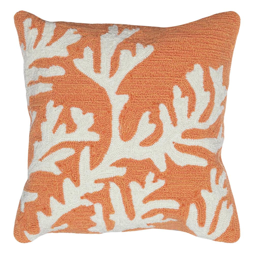 Liora Manne 1620/17 Frontporch Coral Indoor/Outdoor Pillow Orange 18" Square