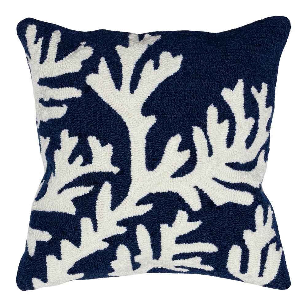 Liora Manne 1620/33 Frontporch Coral Indoor/Outdoor Pillow Blue 18" Square