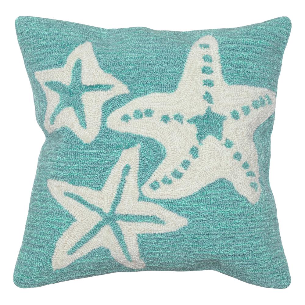 Liora Manne 1667/04 Frontporch Starfish Indoor/Outdoor Pillow Blue 18" Square