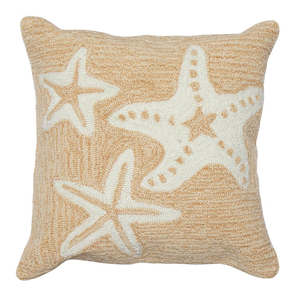 Liora Manne 1667/12 Frontporch Starfish Indoor/Outdoor Pillow Natural 18" Square