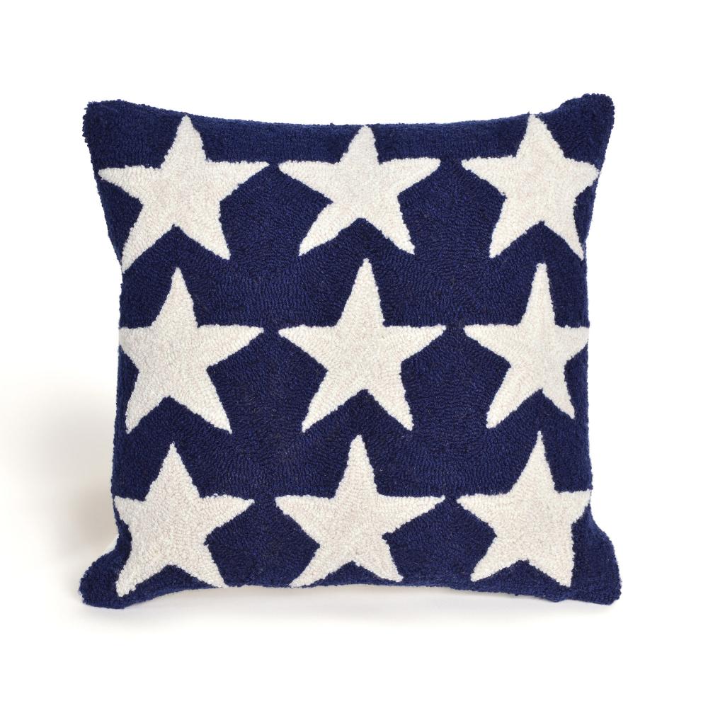 Liora Manne 7FP8S425103 FRONTPORCH STARS BLUE Pillow