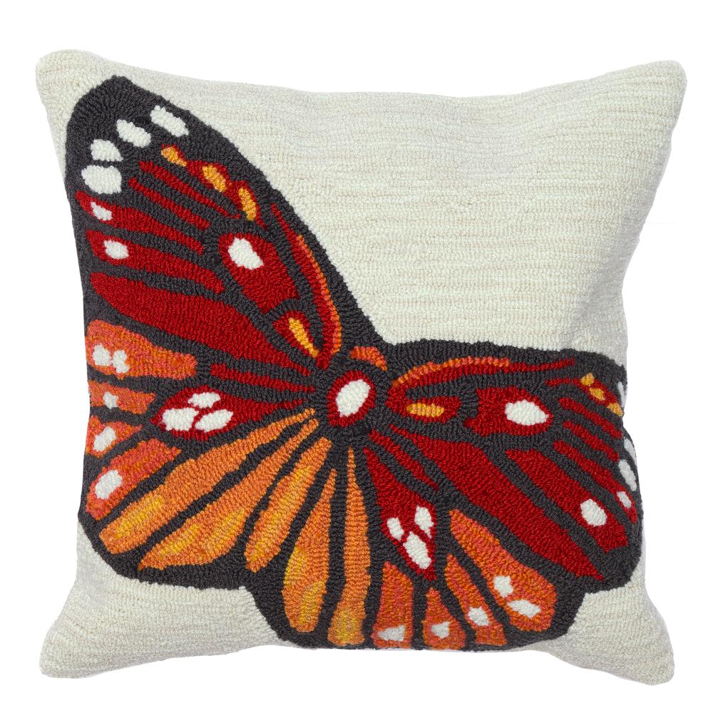 Liora Mann 4596/17 Frontporch Butterfly Indoor/Outdoor Pillow Orange 18" x 18"