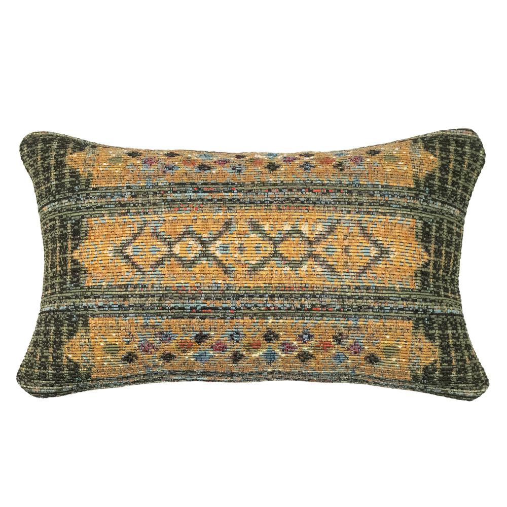 Liora Manne 8057/06 Marina Tribal Stripe Indoor/Outdoor Pillow Green 12" x 18" Pillow in Greens