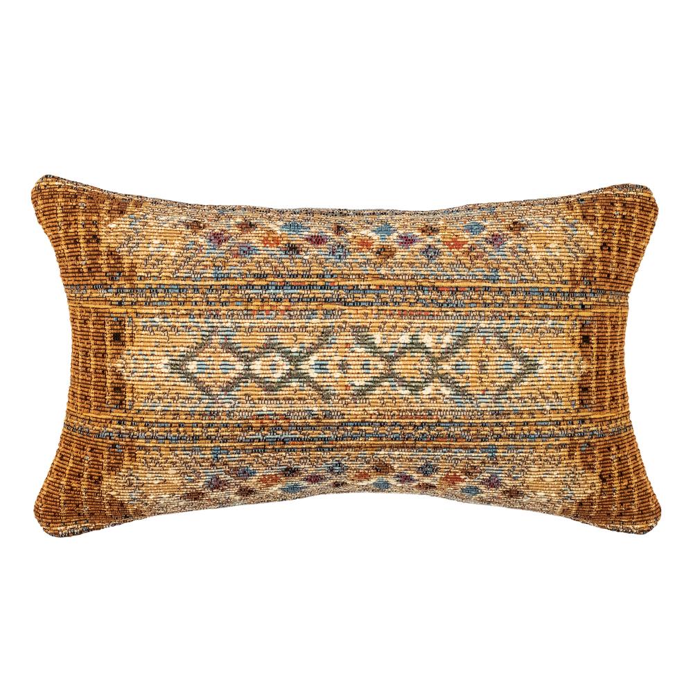 Liora Manne 8057/09 Marina Tribal Stripe Indoor/Outdoor Pillow Gold 12" x 18" Pillow in Golds