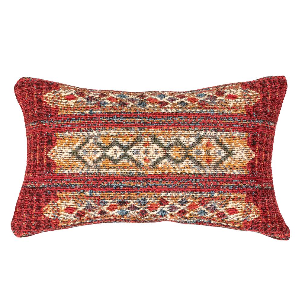 Liora Manne 8057/24 Marina Tribal Stripe Indoor/Outdoor Pillow Red 12" x 18" Pillow in Reds