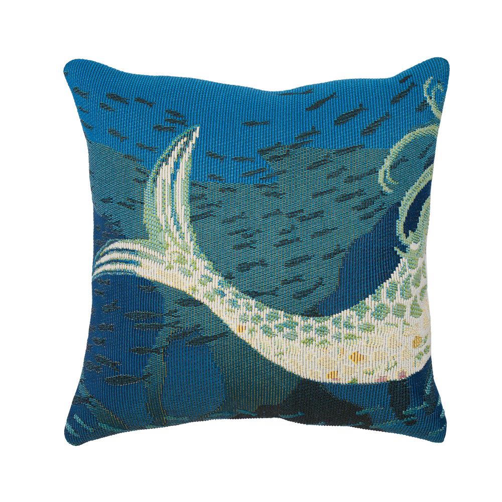 Liora Manne 9582/04 Marina Mermaids Are Real Indoor/Outdoor Pillow Ocean 18" x 18"