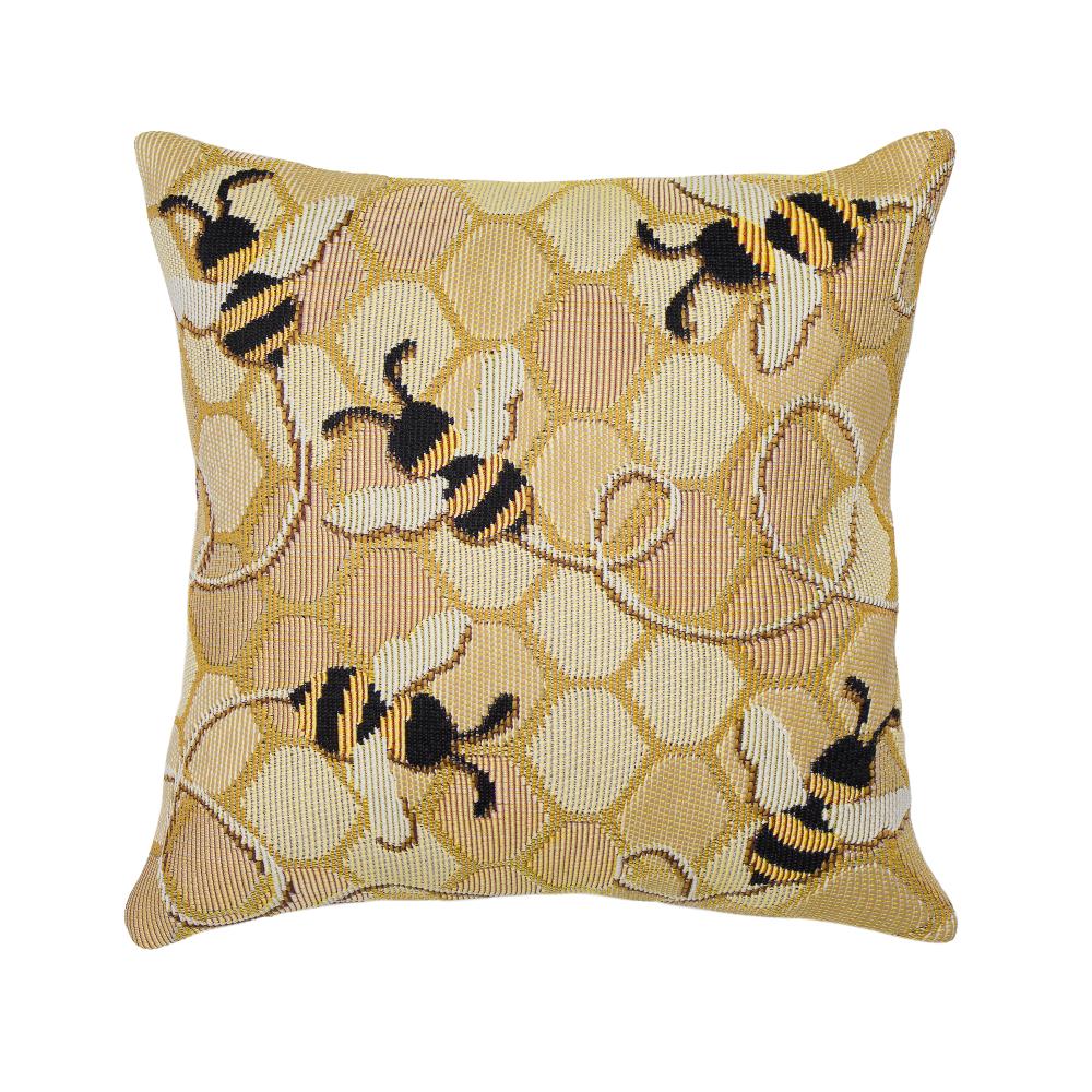 Liora Manne 9585/09 Marina Bee Free Indoor/Outdoor Pillow Honey 18" x 18"