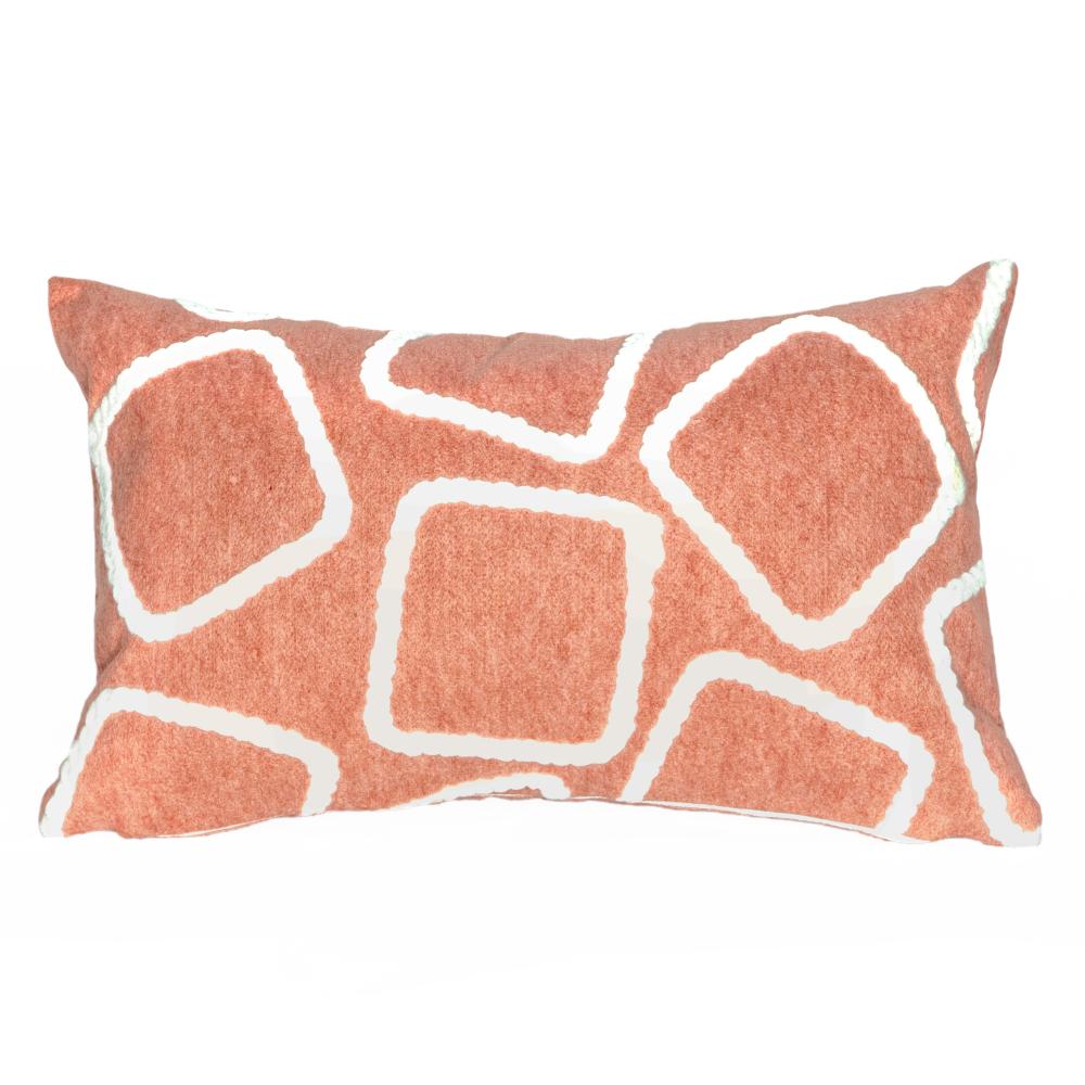 Liora Manne 7SA1S408717 VISIONS I SQUARES CORAL Pillow