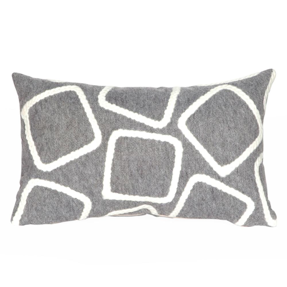 Liora Manne 7SA1S408738 VISIONS I SQUARES SILVER Pillow