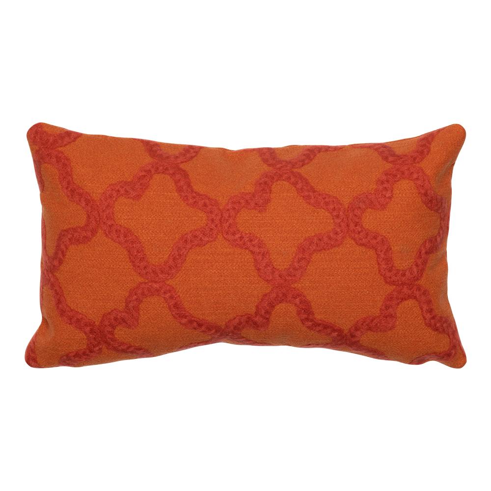 Liora Manne 4132/17  Visions I Crochet Tile Indoor/Outdoor Pillow Orange 12"X20"