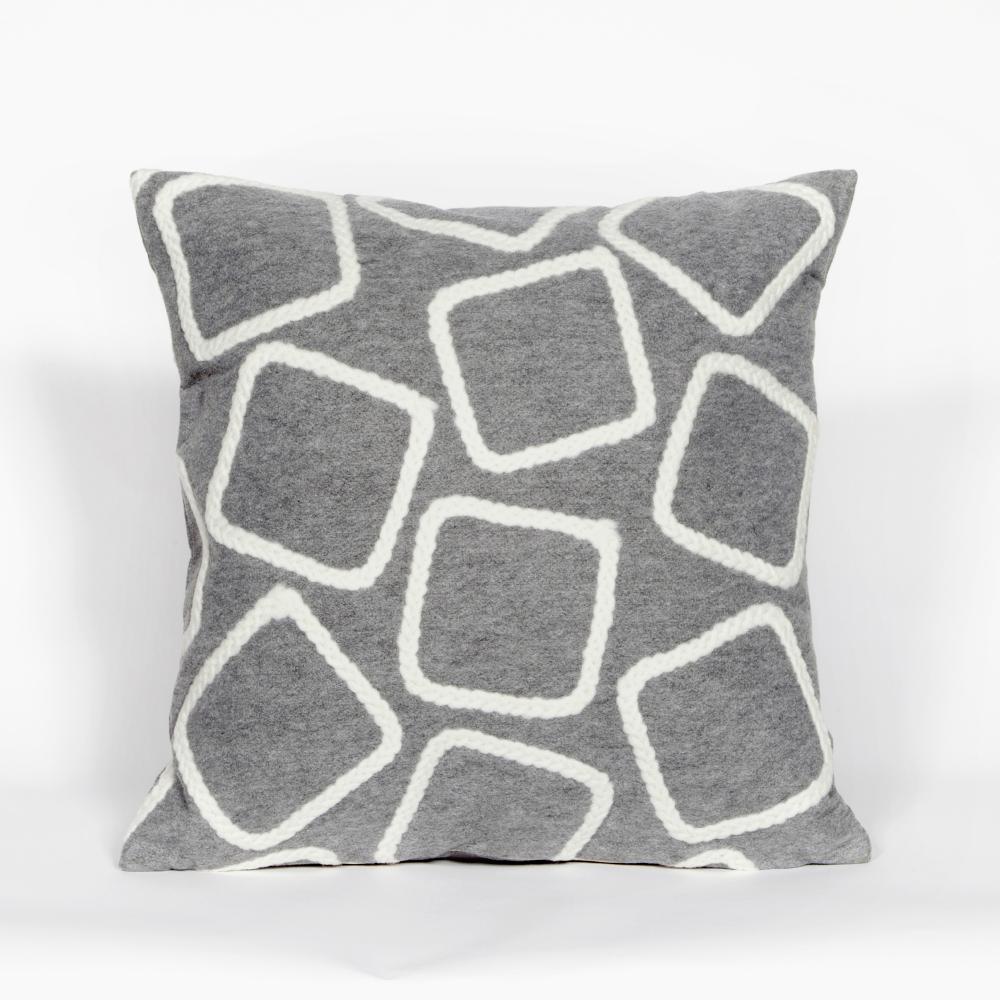Liora Manne 7SA1S408738 VISIONS I SQUARES SILVER Pillow
