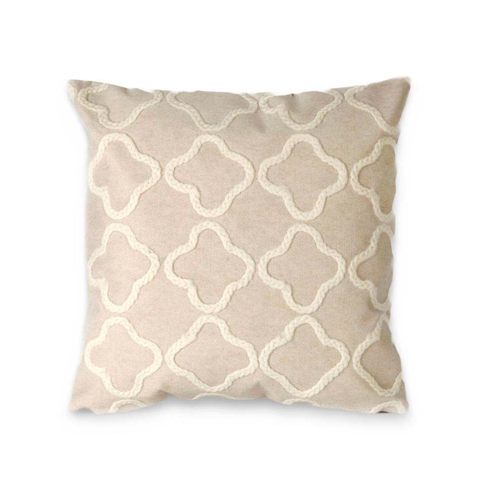 Liora Manne 4132/12  Visions I Crochet Tile Indoor/Outdoor Pillow White 20" Square