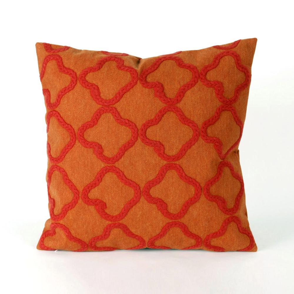 Liora Manne 4132/17  Visions I Crochet Tile Indoor/Outdoor Pillow Orange 20" Square