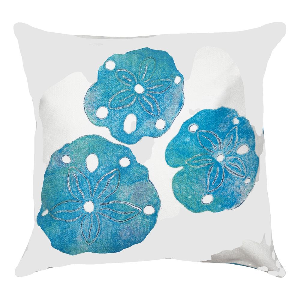 Liora Manne 4140/12  Visions I Sand Dollar Indoor/Outdoor Pillow Blue 20" Square