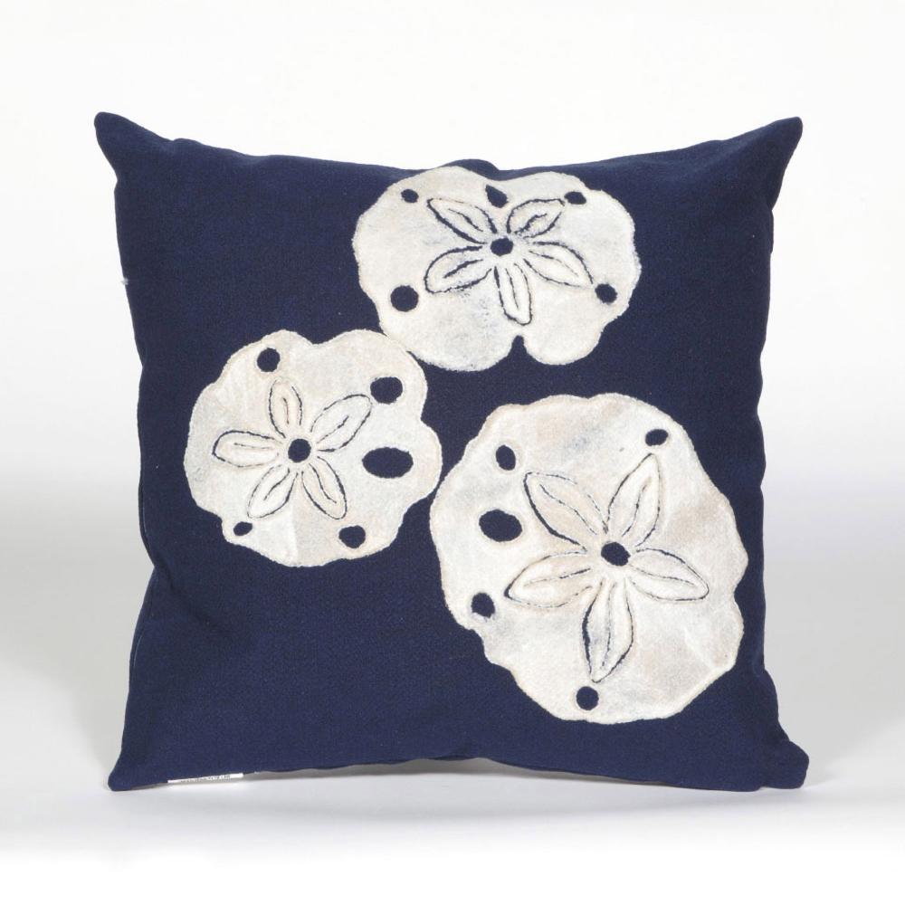 Liora Manne 4140/33  Visions I Sand Dollar Indoor/Outdoor Pillow Navy 12"X20"