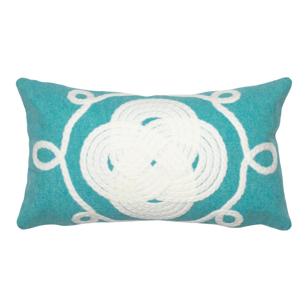 Liora Manne 7SB1S414304 VISIONS II ORNAMENTAL KNOT AQUA Pillow