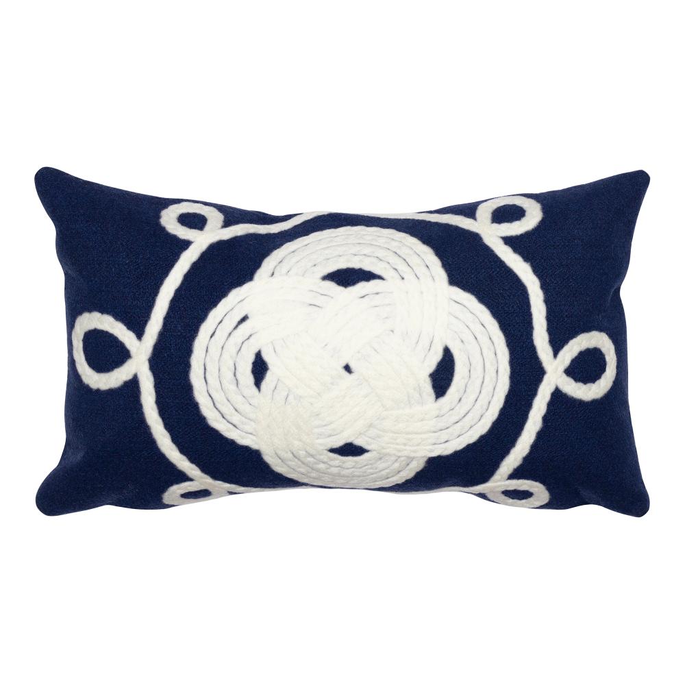Liora Manne 7SB1S414333 VISIONS II ORNAMENTAL KNOT NAVY Pillow