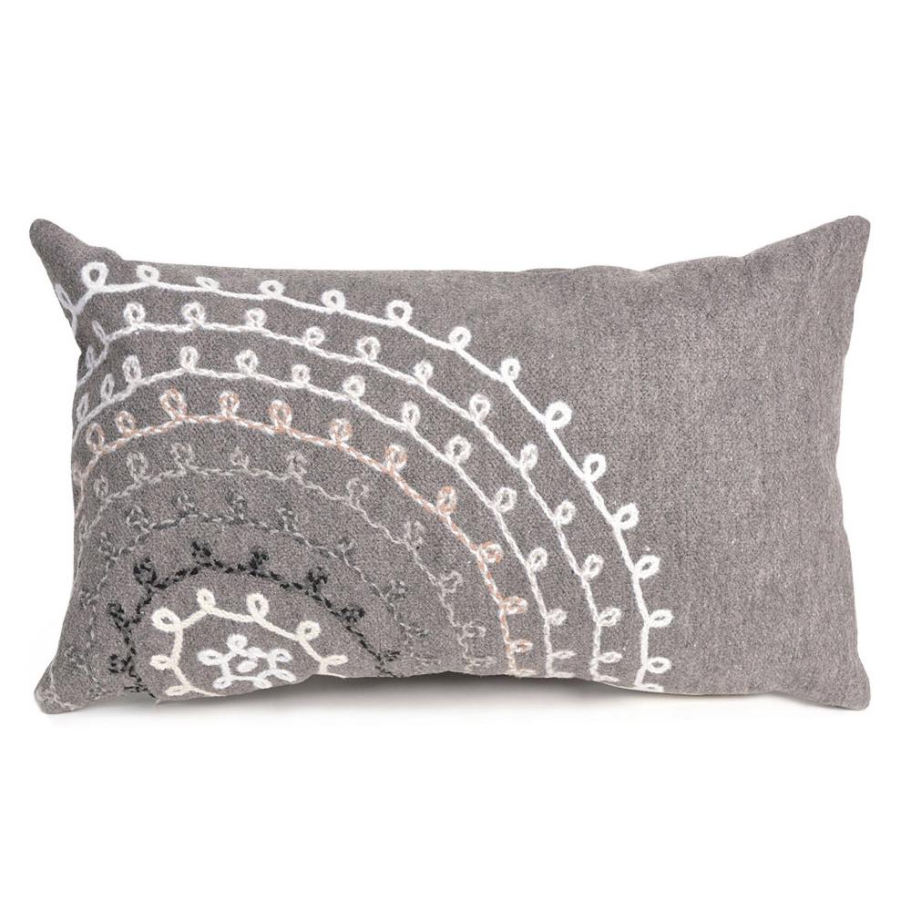 Liora Manne 4105/47 Visions III Ombre Threads Indoor/Outdoor Pillow Grey 12" x 20"