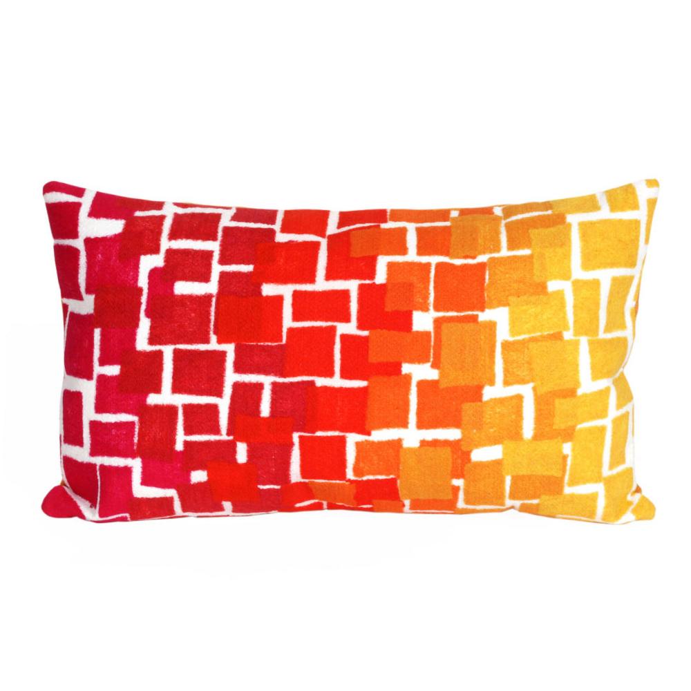 Liora Manne 4159/24 Visions III Ombre Tile Indoor/Outdoor Pillow Warm 12" x 20"