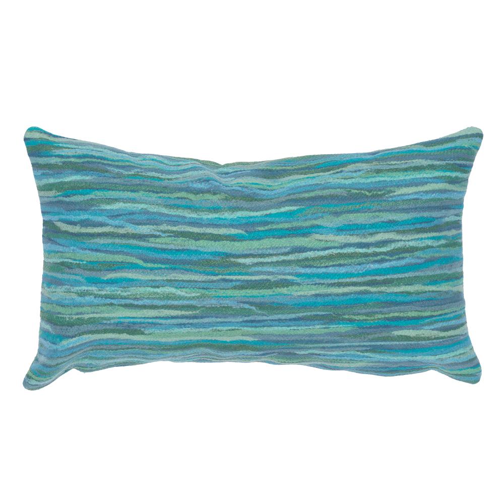 Liora Manne 5001/04 Visions III Broken Stripe Indoor/Outdoor Pillow Aqua 12" x 20"