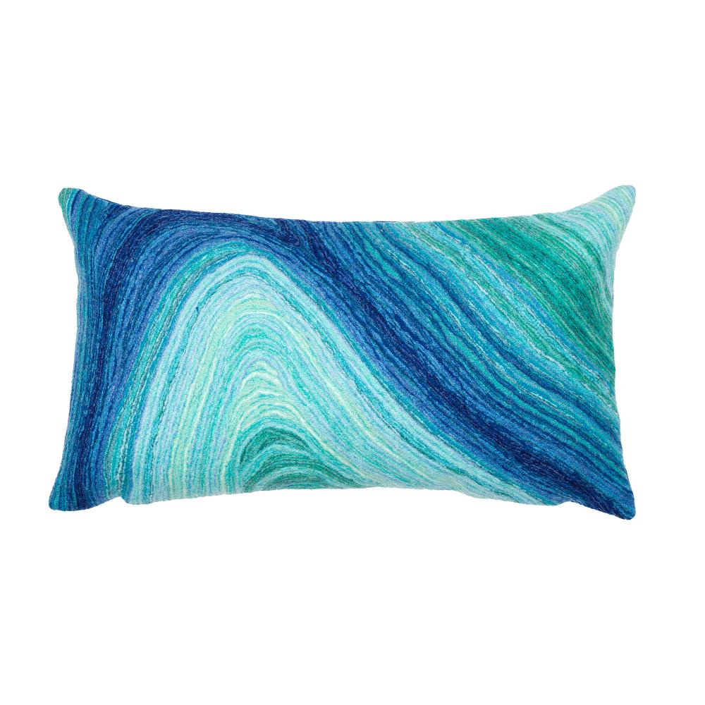 Liora Manne 5011/23 Visions III Ripples Indoor/Outdoor Pillow Gulf 12" x 20"