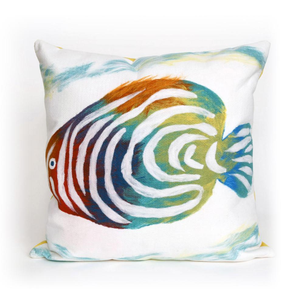 Liora Manne 7SC2S415212 VISIONS III RAINBOW FISH PEARL Pillow
