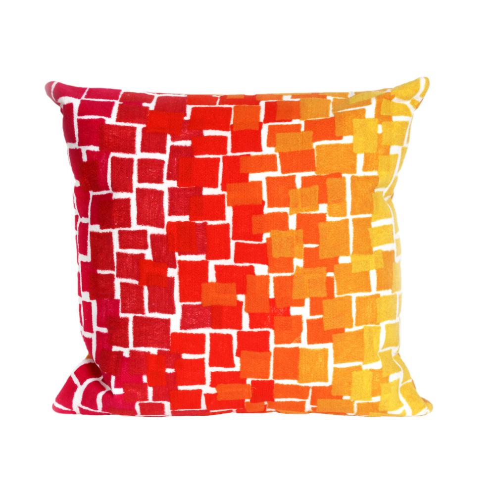 Liora Manne 4159/24 Visions III Ombre Tile Indoor/Outdoor Pillow Warm 20" x 20"