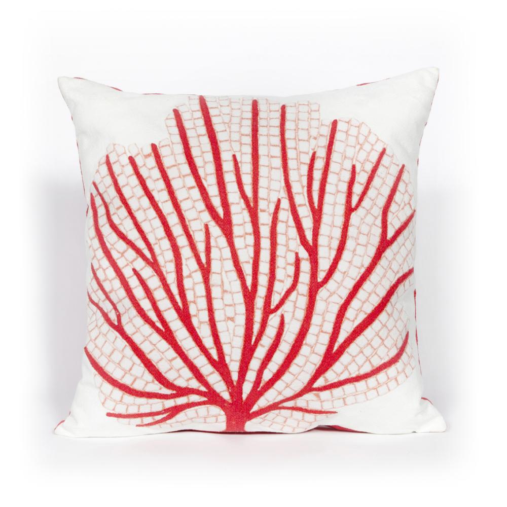 Liora Manne 7SC2S418517 VISIONS III CORAL FAN CORAL Pillow