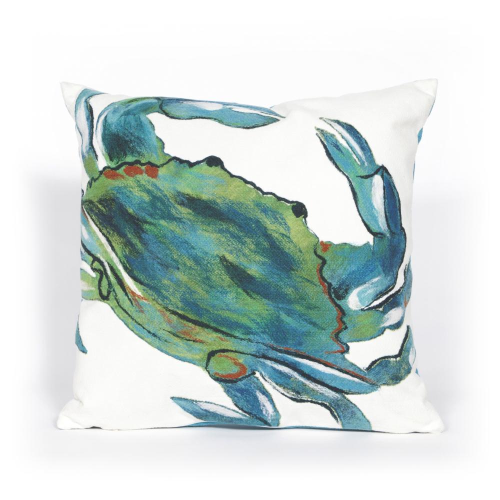 Liora Manne 7SC1S419103 VISIONS III BLUE CRAB SEA Pillow