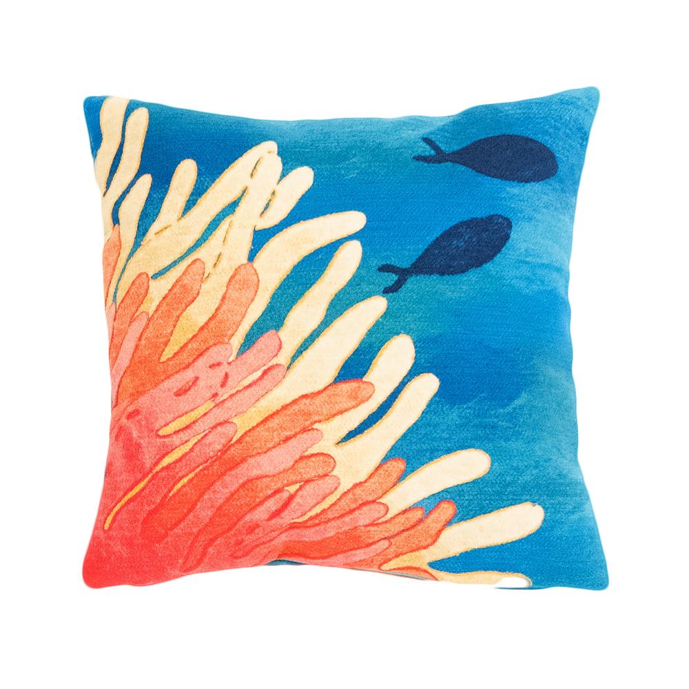 Liora Manne 4211/17 Visions III Reef & Fish Indoor/Outdoor Pillow Coral 12"X20"