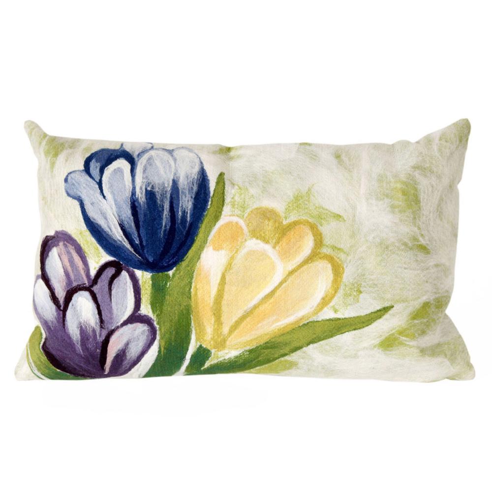Liora Manne 3208/06 Visions IV Tulips Indoor/Outdoor Pillow Cool 12" x 20"