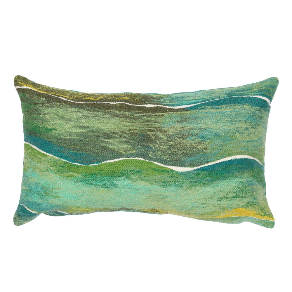 Liora Manne 5056/16 Visions IV Swell Indoor/Outdoor Pillow Seaglass 12" x 20"