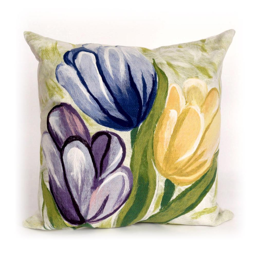 Liora Manne 3208/06 Visions IV Tulips Indoor/Outdoor Pillow Cool 12" x 20"