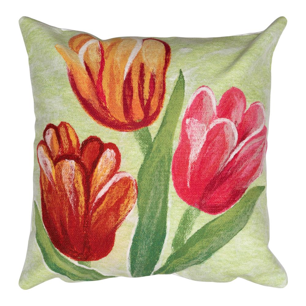 Liora Manne 3208/24 Visions IV Tulips Indoor/Outdoor Pillow Warm 20" x 20"