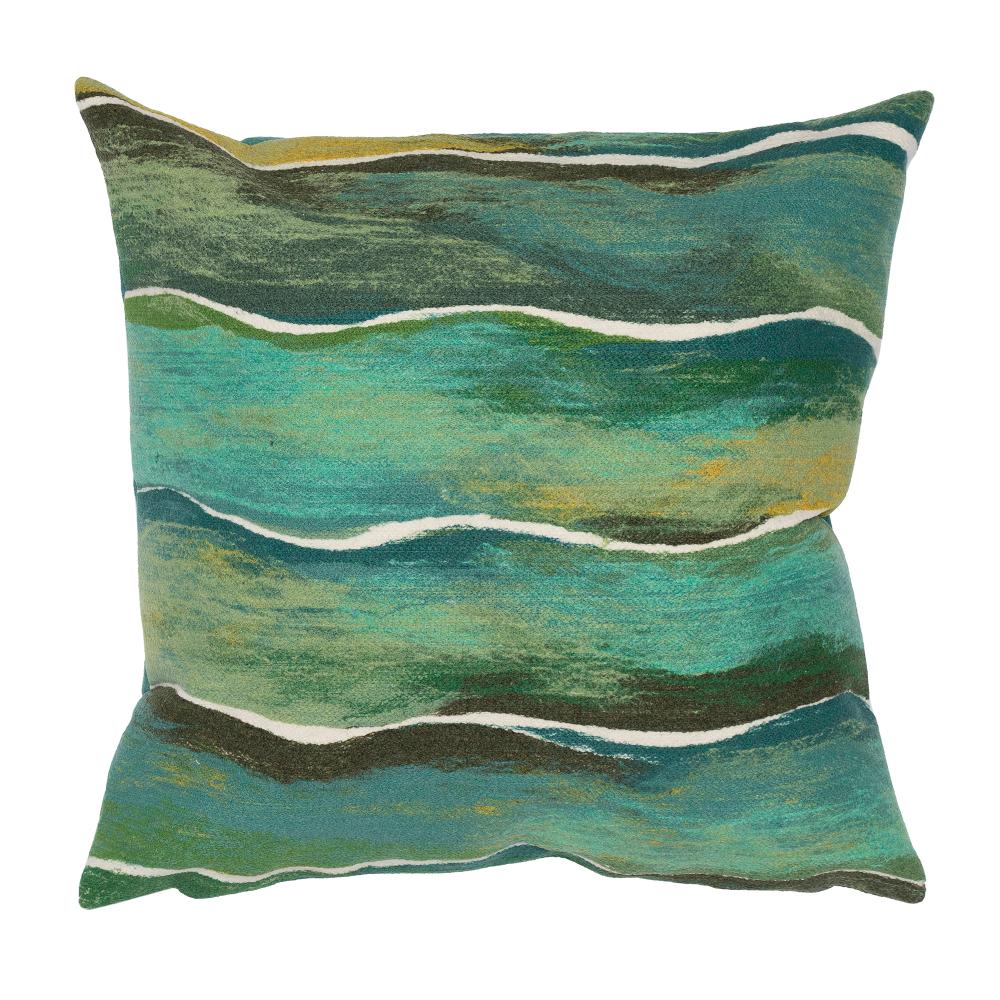 Liora Manne 5056/16 Visions IV Swell Indoor/Outdoor Pillow Seaglass 12" x 20"