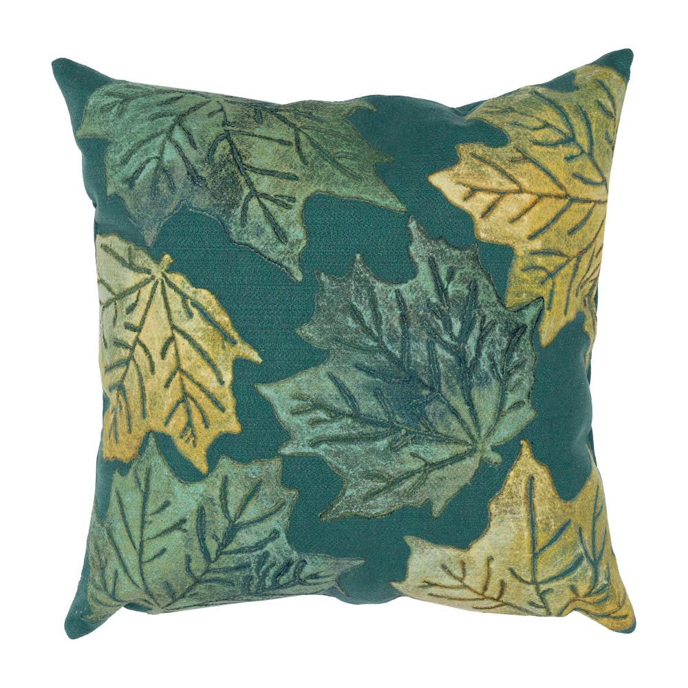 Liora Manne 5057/06 Visions IV Leaf Toss Indoor/Outdoor Pillow Forest Green 12" x 20"